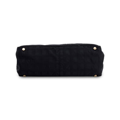 Chanel Black Canvas Travel Ligne Tote