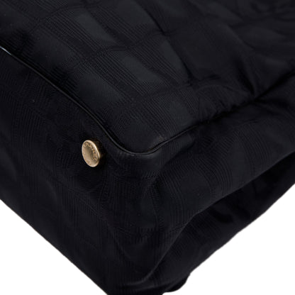 Chanel Black Canvas Travel Ligne Tote