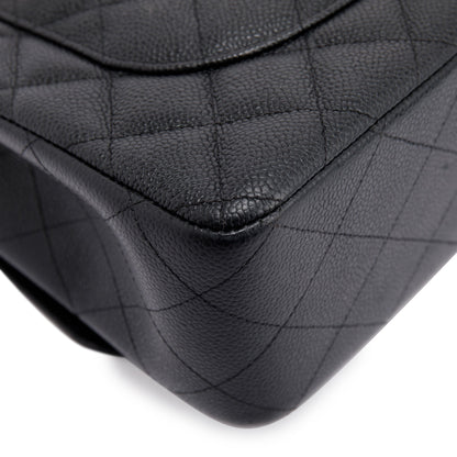 Chanel Black Caviar Classic Jumbo Double Flap Bag