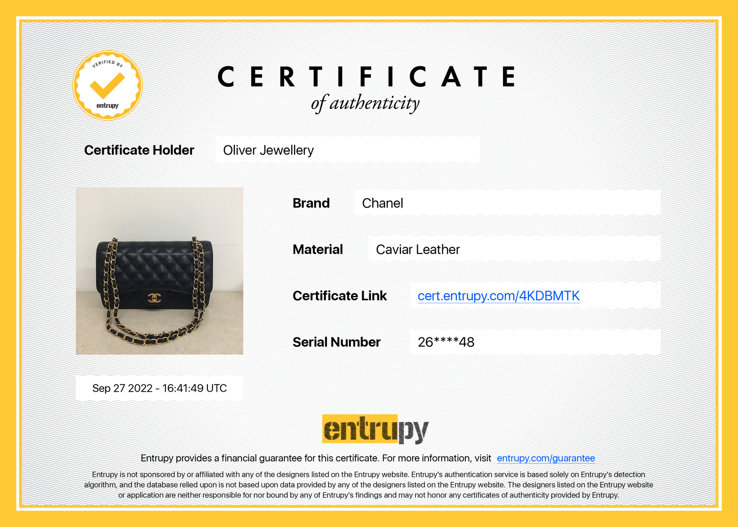 Chanel Black Caviar Classic Jumbo Double Flap Bag