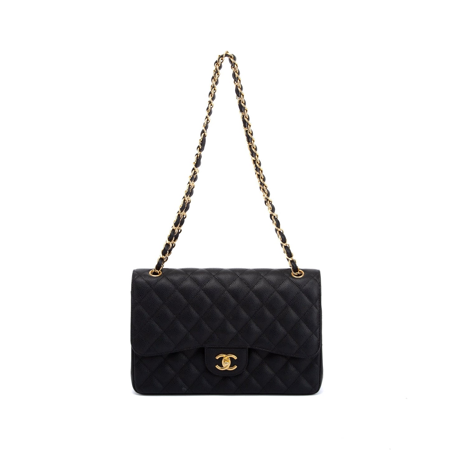 Chanel Black Caviar Classic Jumbo Double Flap Bag