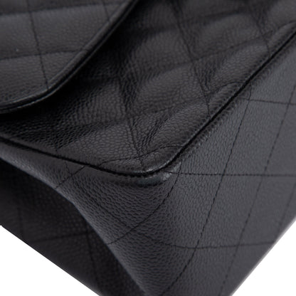 Chanel Black Caviar Classic Jumbo Double Flap Bag