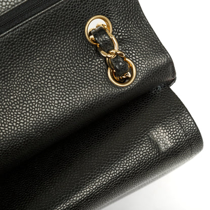 Chanel Black Caviar Classic Jumbo Double Flap Bag