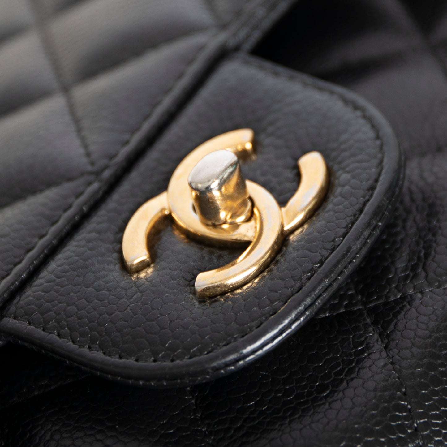 Chanel Black Caviar Classic Jumbo Double Flap Bag