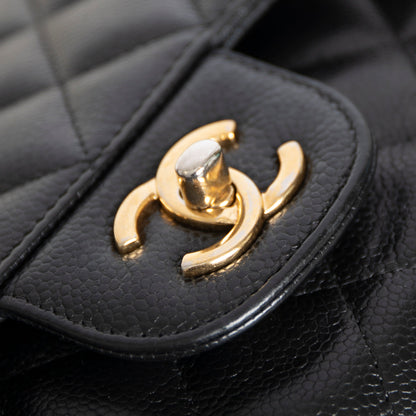 Chanel Black Caviar Classic Jumbo Double Flap Bag