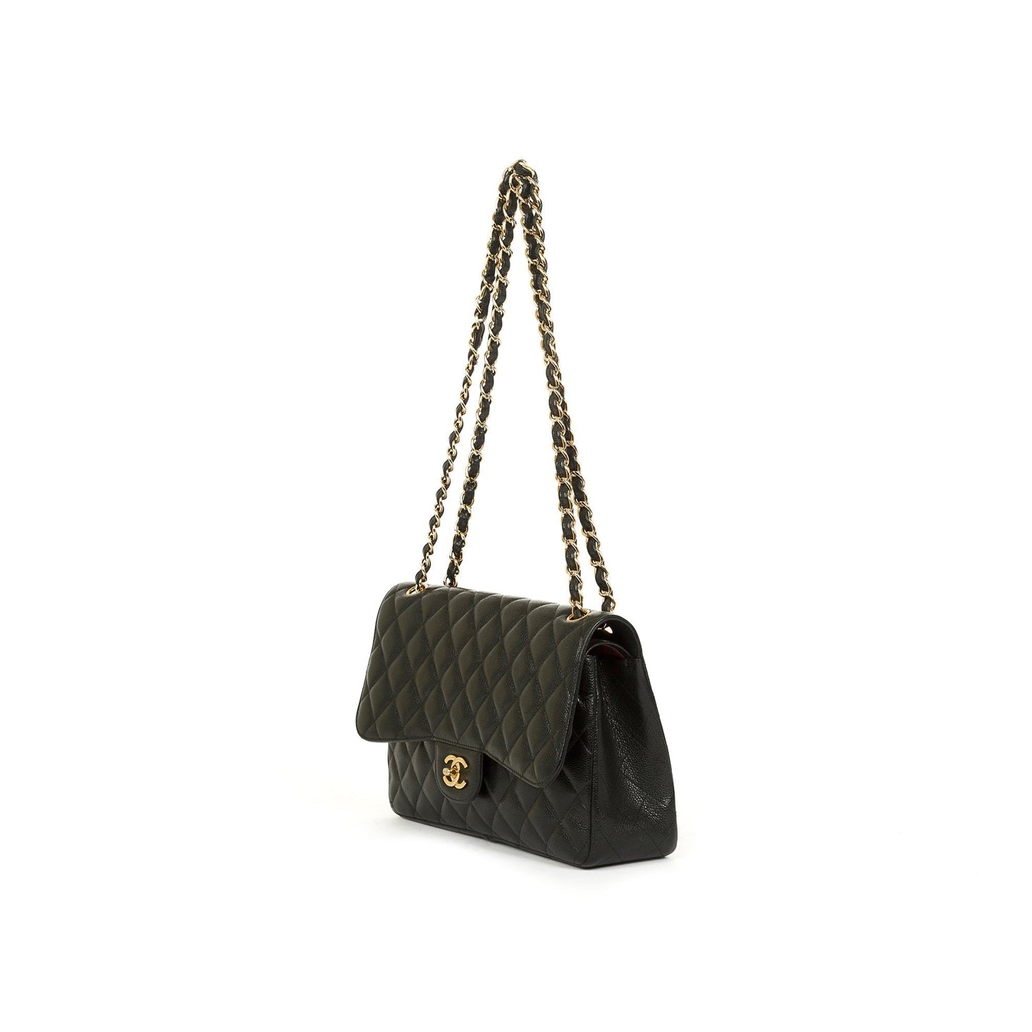 Chanel Black Caviar Classic Jumbo Double Flap Bag