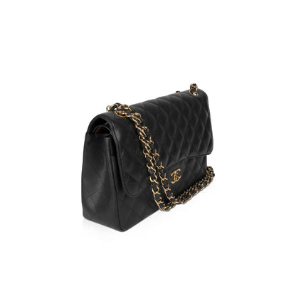 Chanel Black Caviar Classic Jumbo Double Flap Bag
