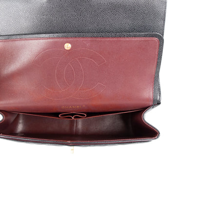Chanel Black Caviar Classic Jumbo Double Flap Bag