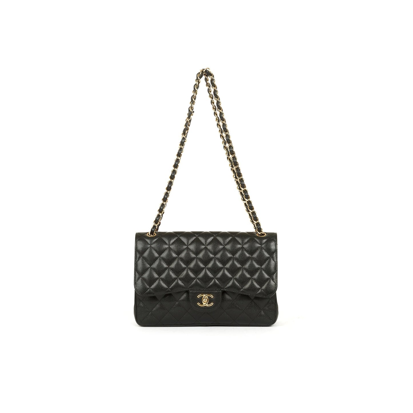 Chanel Black Caviar Classic Jumbo Double Flap Bag