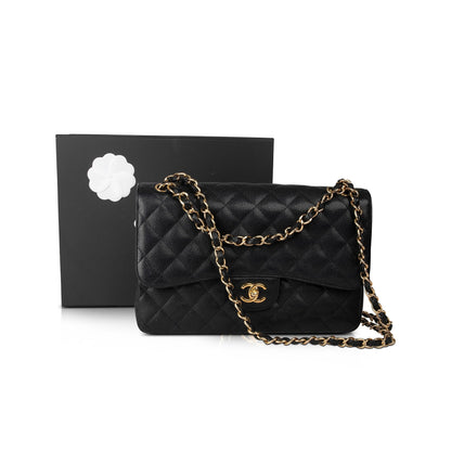 Chanel Black Caviar Classic Jumbo Double Flap Bag
