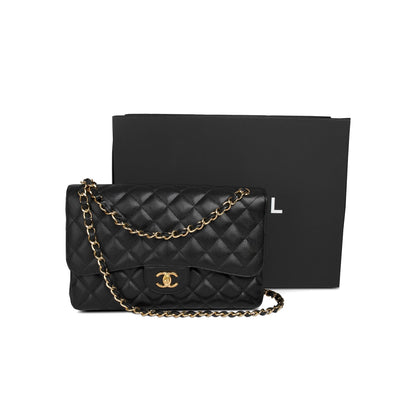 Chanel Black Caviar Classic Jumbo Double Flap Bag