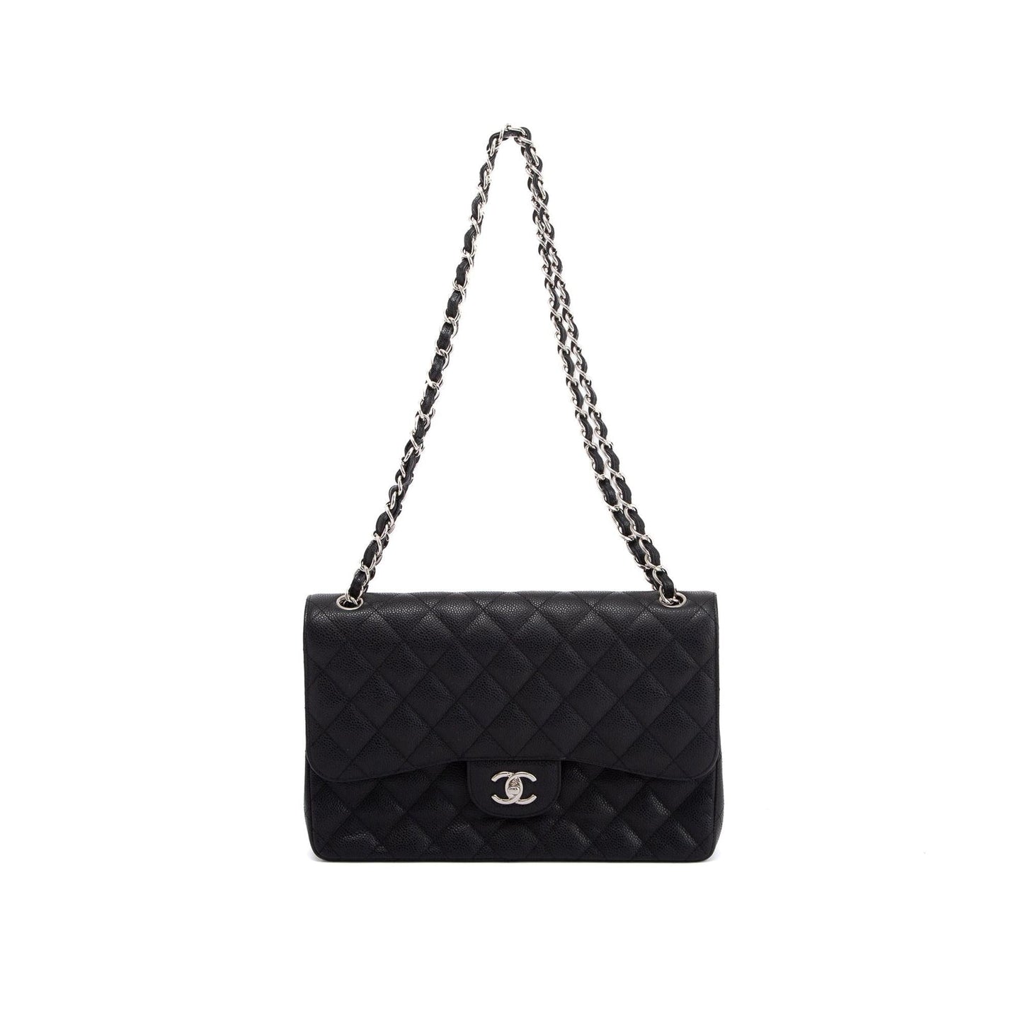 Chanel Black Caviar Classic Jumbo Double Flap Bag