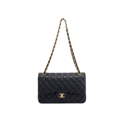 Chanel Black Caviar Classic Jumbo Double Flap Bag