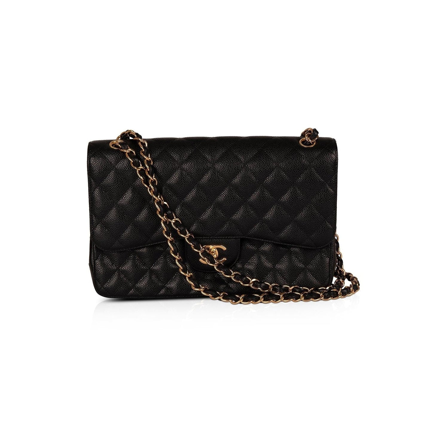Chanel Black Caviar Classic Jumbo Double Flap Bag