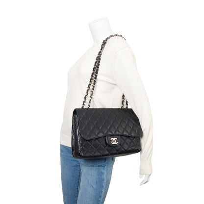 Chanel Black Caviar Classic Jumbo Single Flap Bag