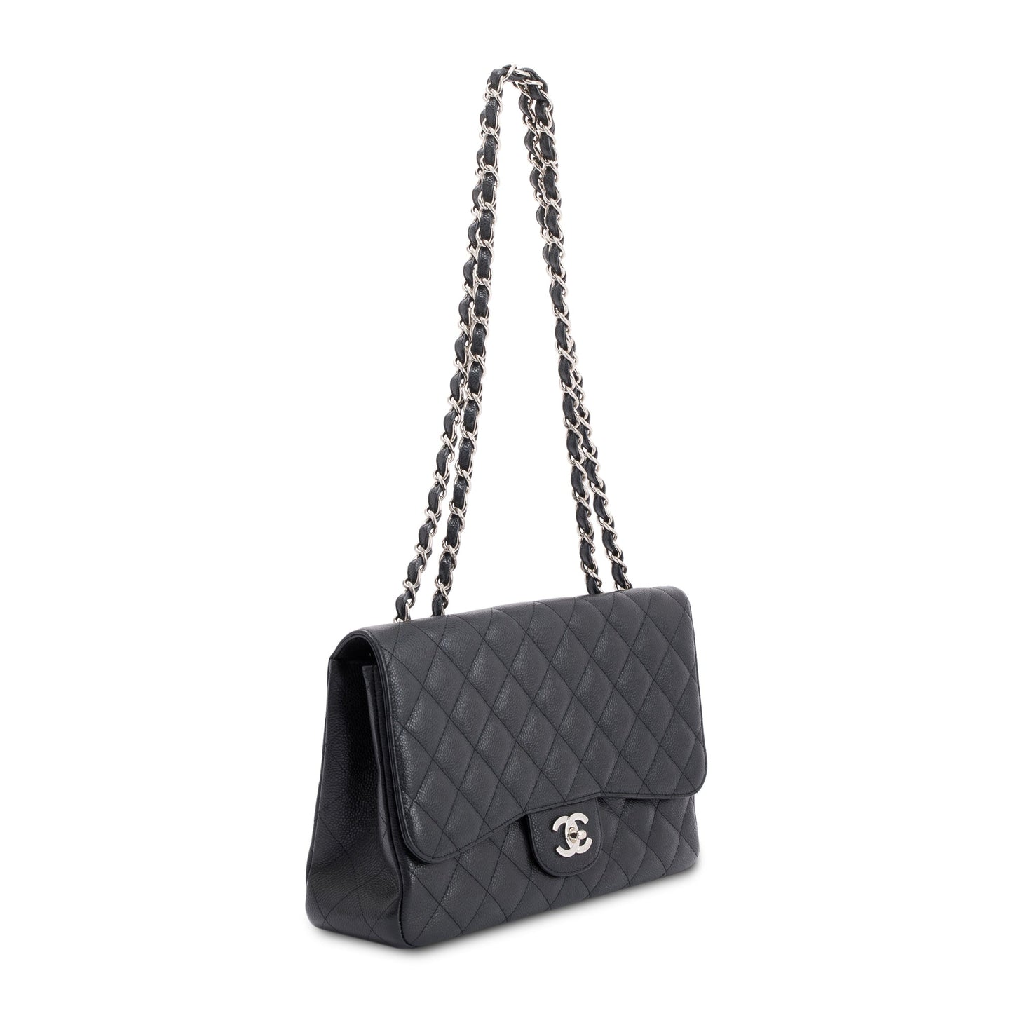 Chanel Black Caviar Classic Jumbo Single Flap Bag
