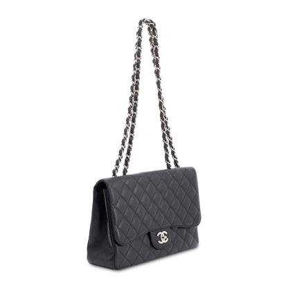 Chanel Black Caviar Classic Jumbo Single Flap Bag