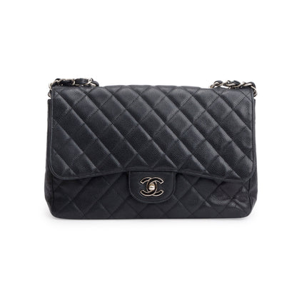 Chanel Black Caviar Classic Jumbo Single Flap Bag