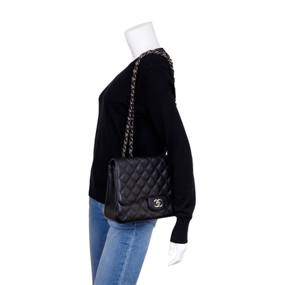 Chanel Black Caviar Classic Jumbo Single Flap Bag