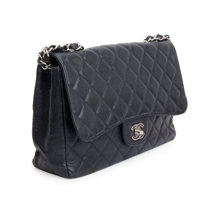 Chanel Black Caviar Classic Jumbo Single Flap Bag