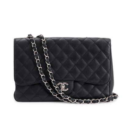 Chanel Black Caviar Classic Jumbo Single Flap Bag