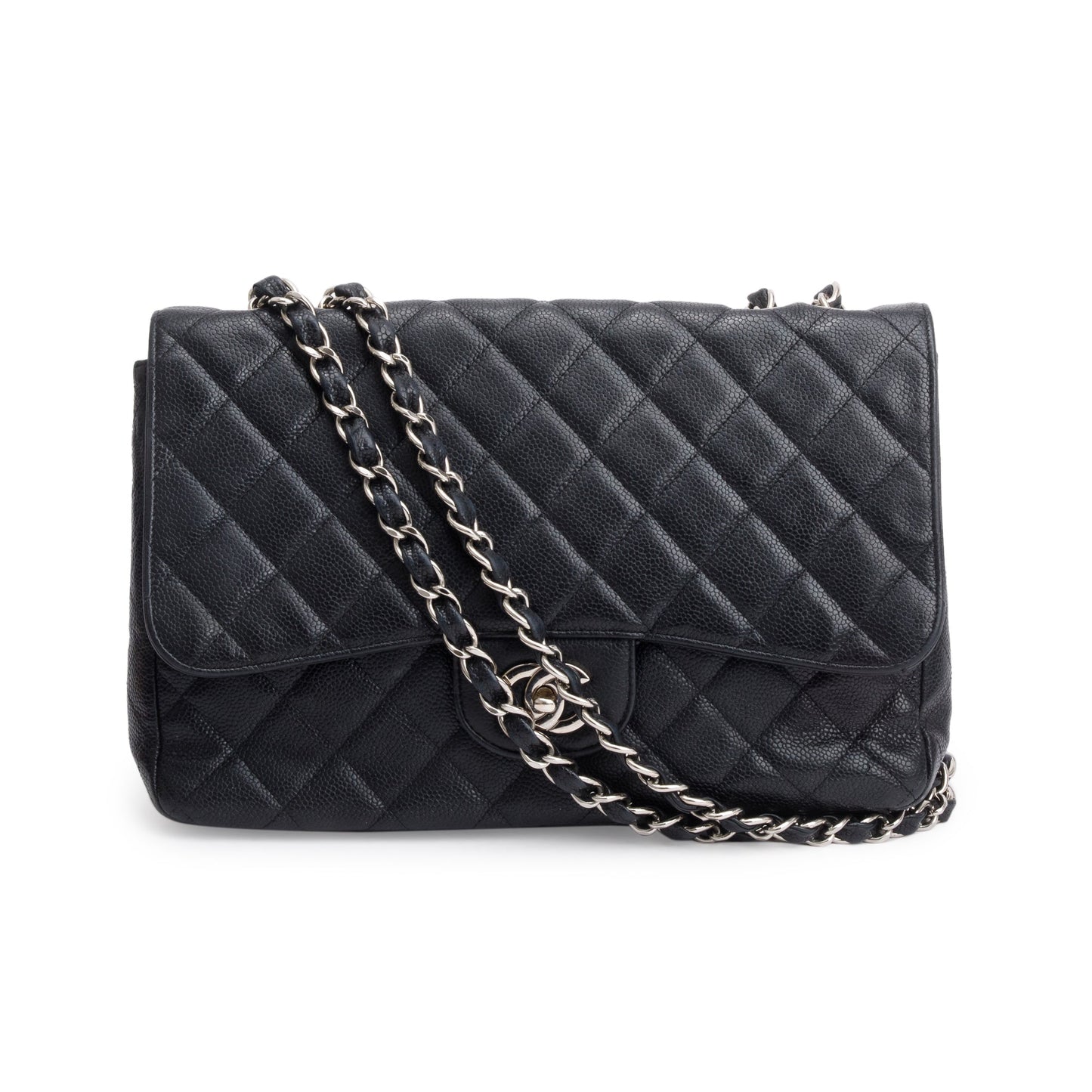 Chanel Black Caviar Classic Jumbo Single Flap Bag