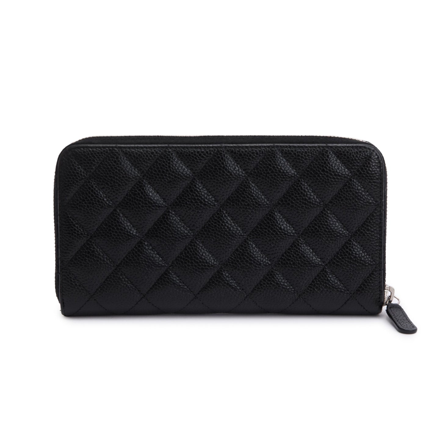 Chanel Black Caviar Classic Large Gusset Zip Around Wallet
