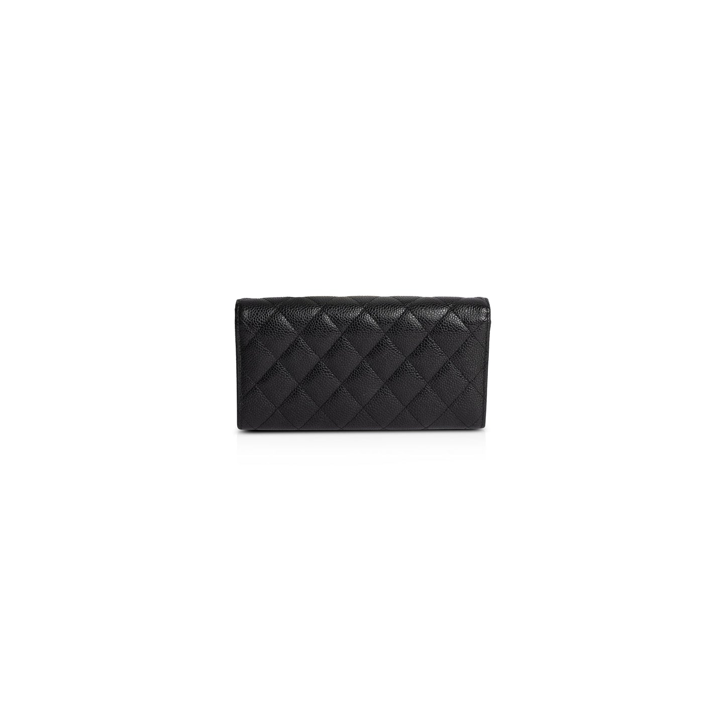 Chanel Black Caviar Classic Long Flap Wallet