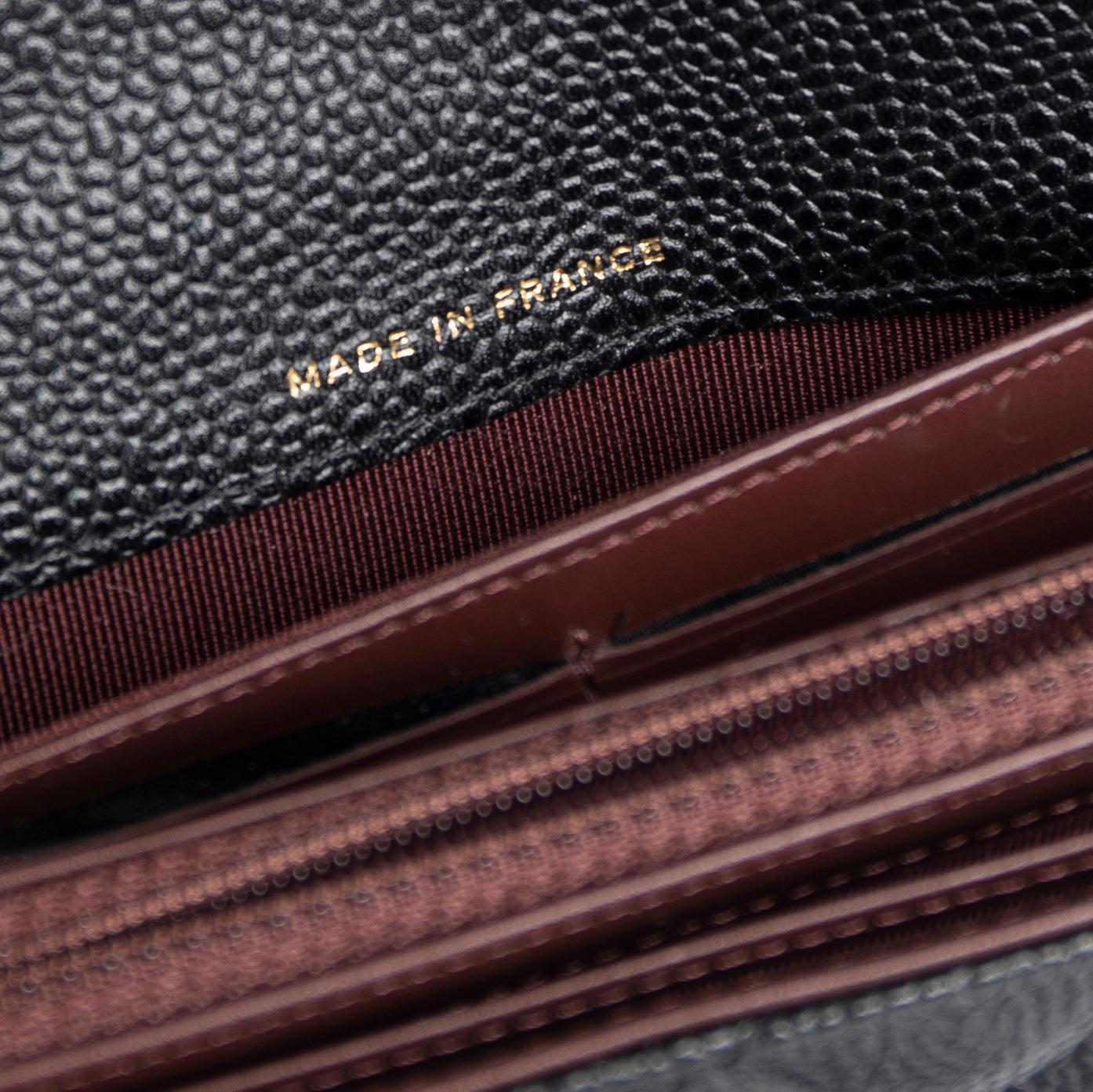 Chanel Black Caviar Classic Long Flap Wallet