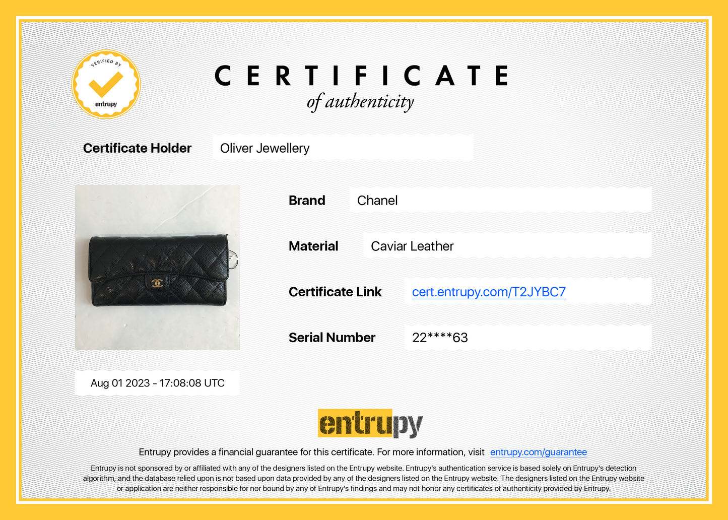 Chanel Black Caviar Classic Long Flap Wallet