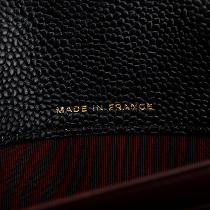 Chanel Black Caviar Classic Long Flap Wallet