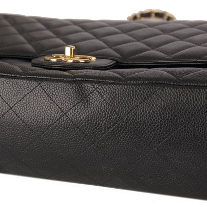 Chanel Black Caviar Classic Maxi Double Flap Bag