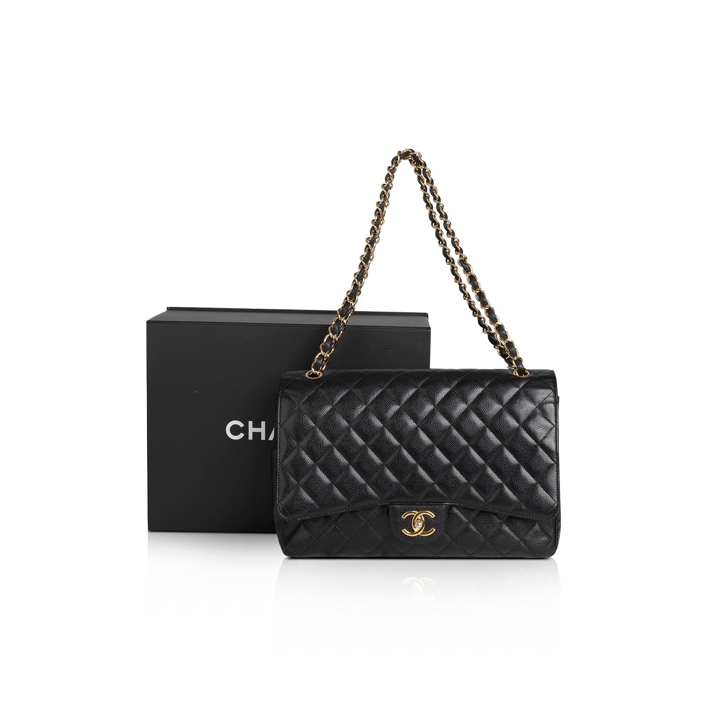 Chanel Black Caviar Classic Maxi Double Flap Bag