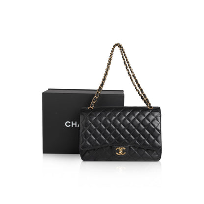 Chanel Black Caviar Classic Maxi Double Flap Bag
