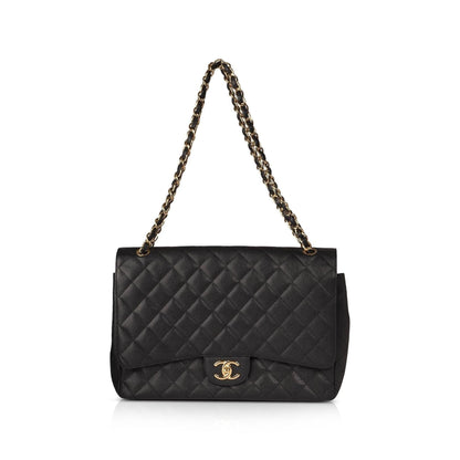 Chanel Black Caviar Classic Maxi Double Flap Bag