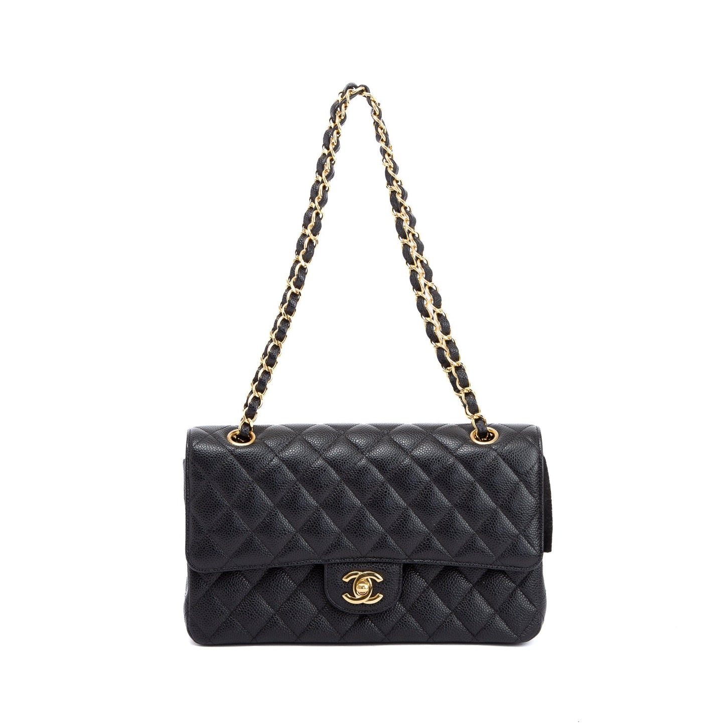 Chanel Black Caviar Classic Medium Double Flap Bag