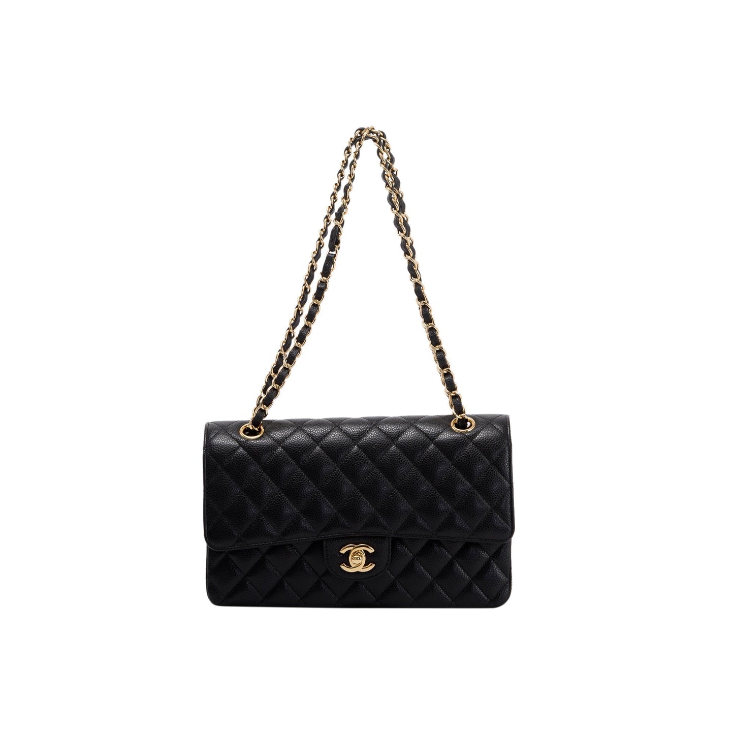 Chanel Black Caviar Classic Medium Double Flap Bag