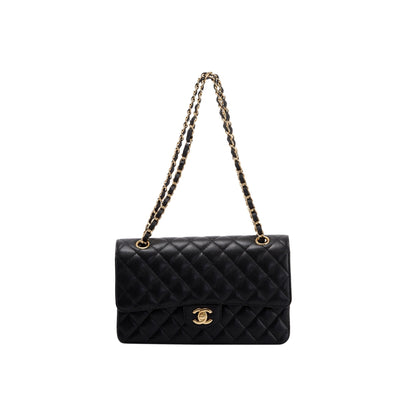 Chanel Black Caviar Classic Medium Double Flap Bag