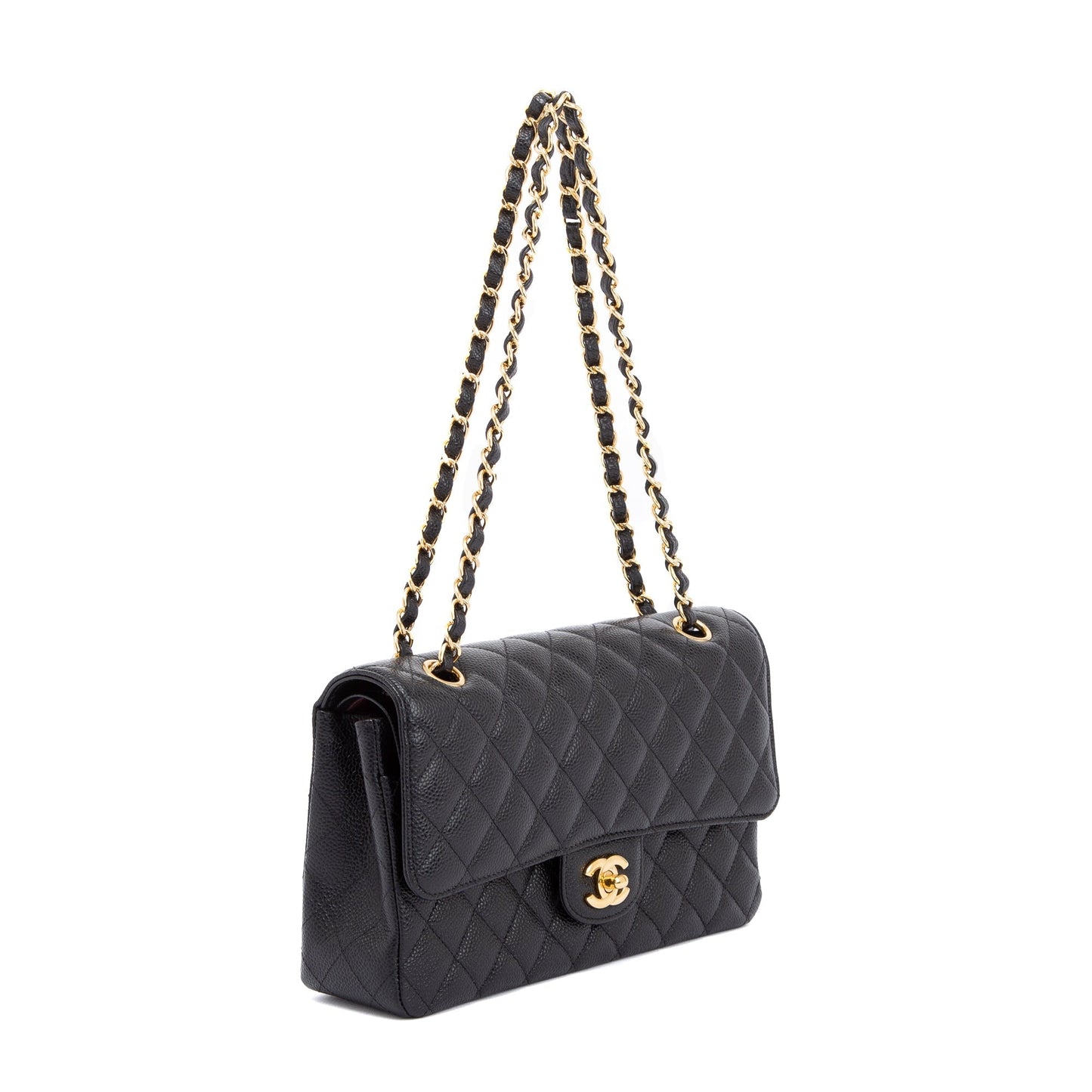 Chanel Black Caviar Classic Medium Double Flap Bag
