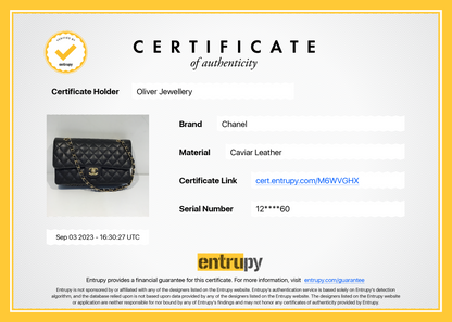 Chanel Black Caviar Classic Medium Double Flap Bag