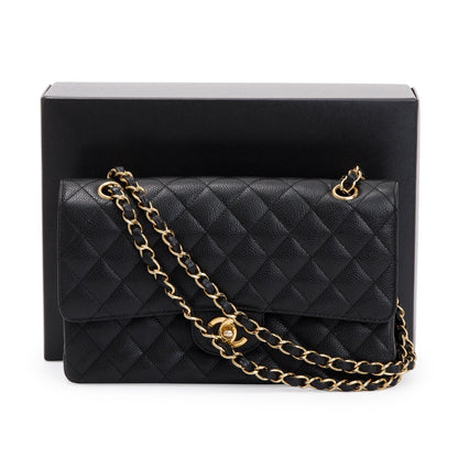 Chanel Black Caviar Classic Medium Double Flap Bag
