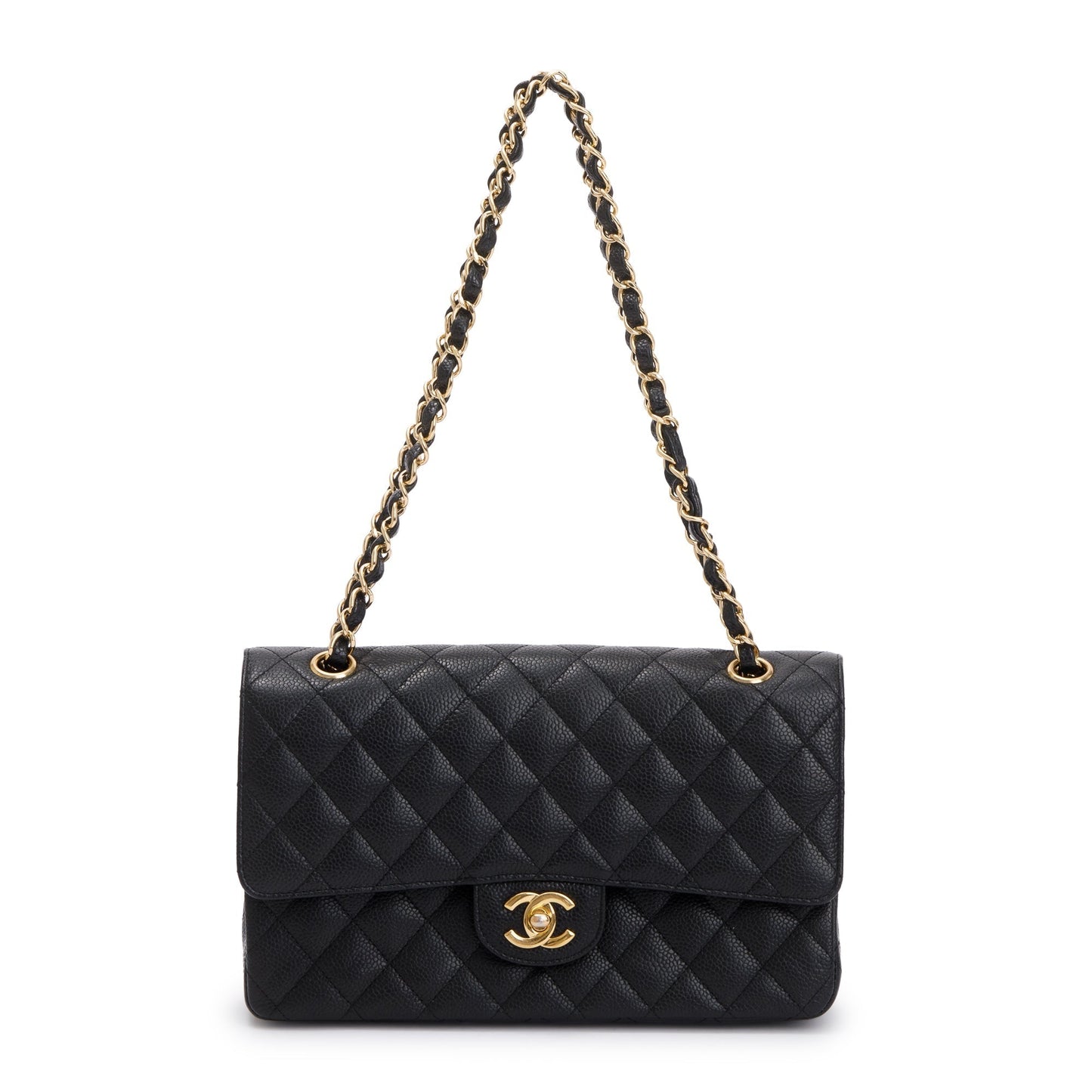 Chanel Black Caviar Classic Medium Double Flap Bag