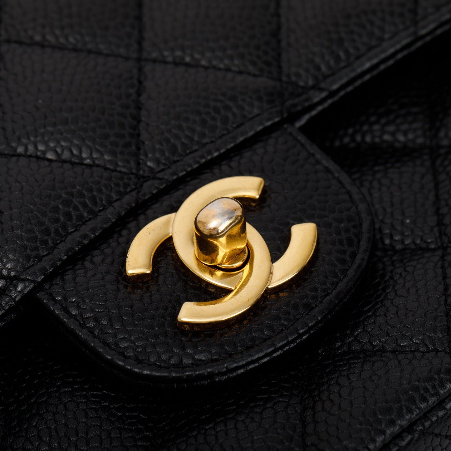 Chanel Black Caviar Classic Medium Double Flap Bag