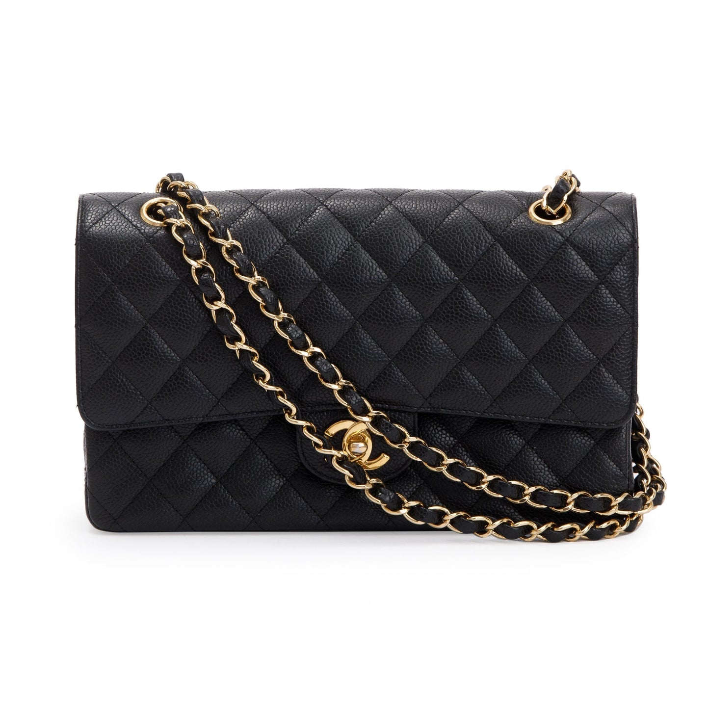 Chanel Black Caviar Classic Medium Double Flap Bag