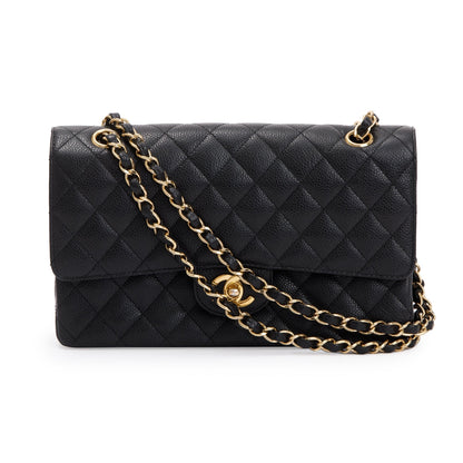 Chanel Black Caviar Classic Medium Double Flap Bag