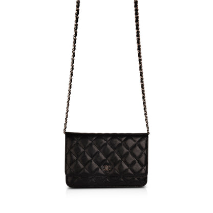 Chanel Black Caviar Classic Wallet on Chain