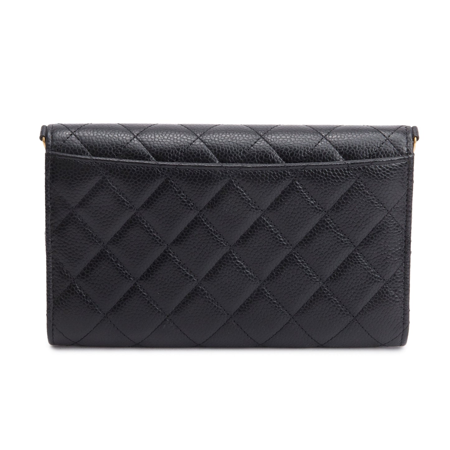 Chanel Black Caviar Detachable Chain Clutch Bag
