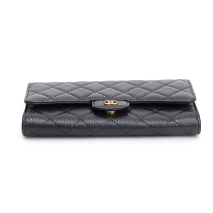 Chanel Black Caviar Detachable Chain Clutch Bag