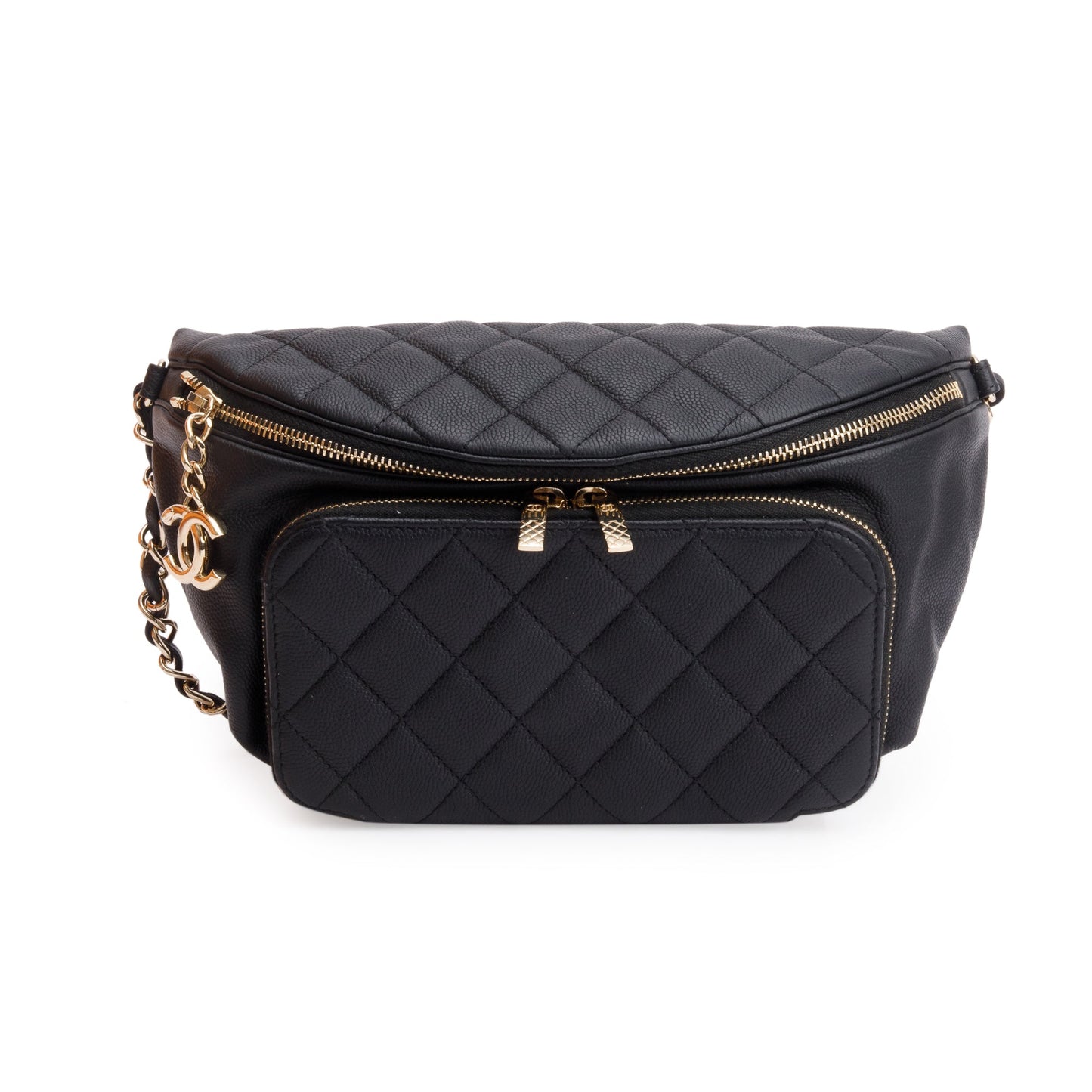 Chanel Black Caviar Leather Affinity Waist Bag