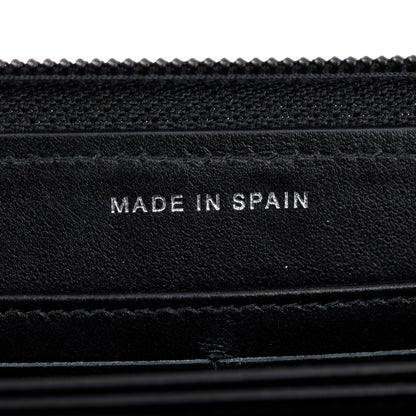 Chanel Black Caviar Leather Boy Long Zip Around Wallet